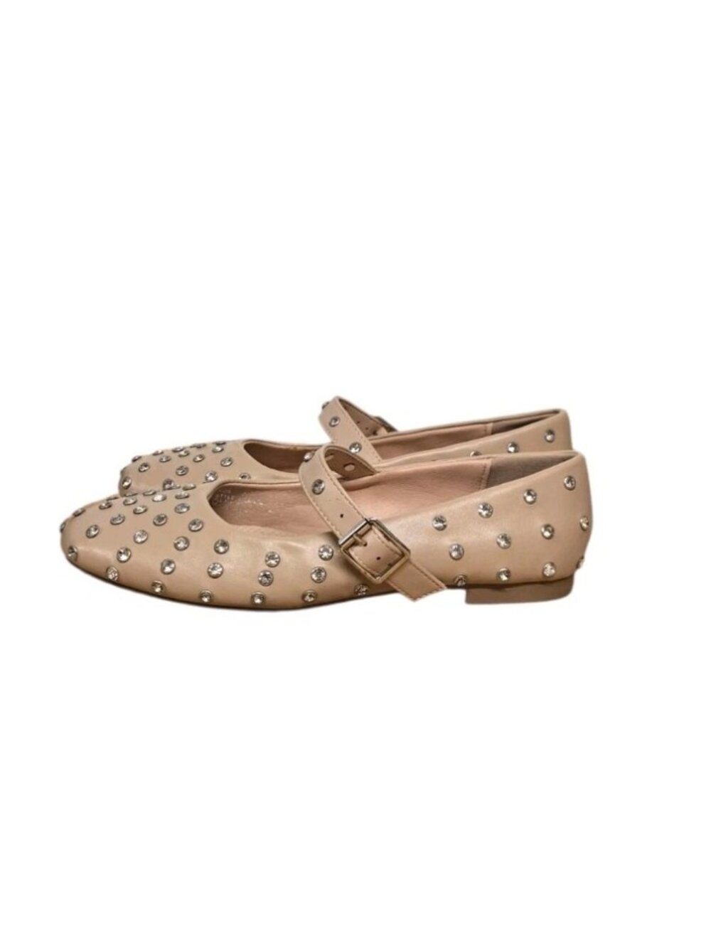 BERNESS Felicity Studded Mary Jane Flats Womens Size 7 Beige Nude Coquette Indie